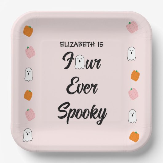 Assiettes En Carton 4e anniversaire éffrayant (Recto)