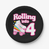 Assiettes En Carton 4e anniversaire Roller Skate 4 ans (Devant)