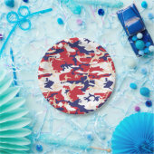 Assiettes En Carton 4th of July, Independence day, Camouflage Beige (Fête)