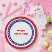 Assiettes En Carton 4th of July Party Decor Red White Blue (Fête)