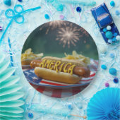 Assiettes En Carton 4th of July Picnic With Fireworks (Fête)