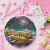 Assiettes En Carton 4th of July Picnic With Fireworks (Fête)