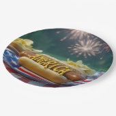 Assiettes En Carton 4th of July Picnic With Fireworks (Angle)