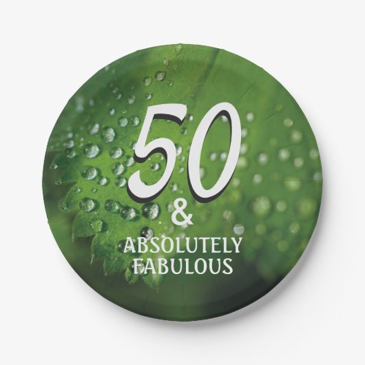 Assiettes En Carton 50 | Absolument fabuleux | Plaque de papier vert (Devant)