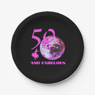 Assiettes En Carton 50 ans et fabuleux anniversaire disco danseur noir