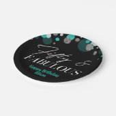 Assiettes En Carton 50 et Fablous Anniversaire Turquoise Confetti (Angle)