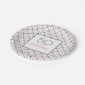 Assiettes En Carton 50 et fabuleuse fête d'anniversaire rose (Angle)