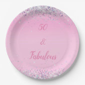 Assiettes En Carton 50 et fabuleuse Parties scintillant holographique  (Devant)