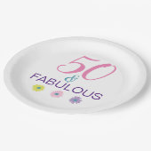 Assiettes En Carton 50 et fabuleux 50e anniversaire Fun (Angle)