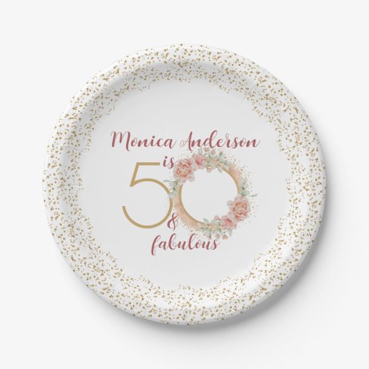 Assiettes En Carton 50 et fabuleux 50e anniversaire Parties scintillan (Devant)