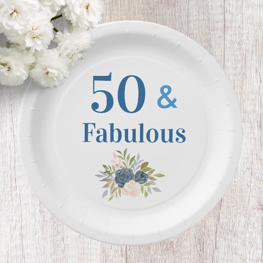Assiettes En Carton 50 et fabuleux 50e anniversaire Plaques de papier 