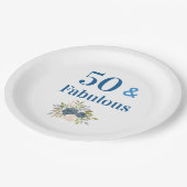 Assiettes En Carton 50 et fabuleux 50e anniversaire Plaques de papier  (Angle)