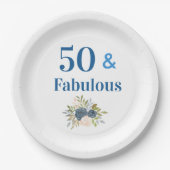 Assiettes En Carton 50 et fabuleux 50e anniversaire Plaques de papier  (Devant)