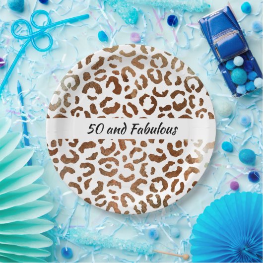 Assiettes En Carton 50 et fabuleux Big Cat Imprimer Abstrait (Fête)