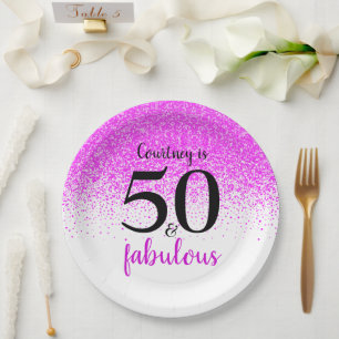Assiettes En Carton 50 et fabuleux Confetti Rose Hot Script personnali
