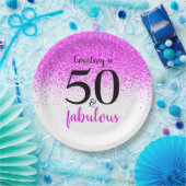 Assiettes En Carton 50 et fabuleux Confetti Rose Hot Script personnali (Fête)