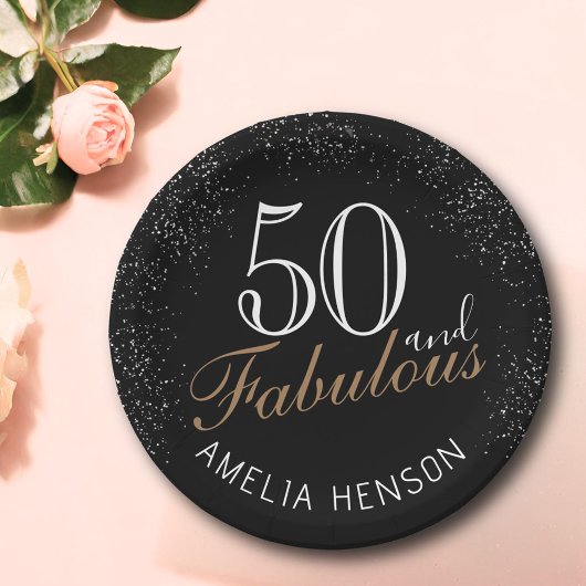 Assiettes En Carton 50 et fabuleux Elegant Black 50e anniversaire