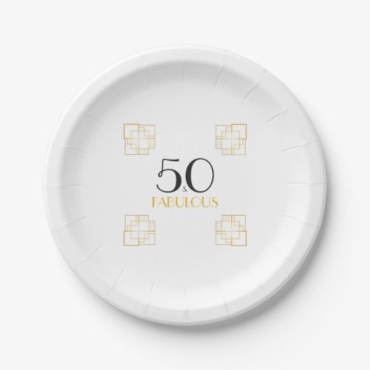 Assiettes En Carton 50 et fabuleux fête d'anniversaire Art déco (Devant)