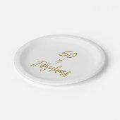 Assiettes En Carton 50 et fabuleux Gold Foil Anniversaire (Angle)