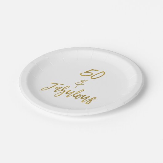 Assiettes En Carton 50 et fabuleux Gold Foil Anniversaire (Angle)