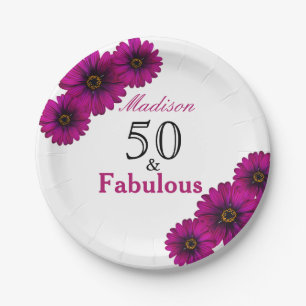 Assiettes En Carton 50 et fabuleux marguerites violettes 50e anniversa