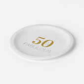 Assiettes En Carton 50 et fabuleux Modern Gold 50e fête d'anniversaire (Angle)