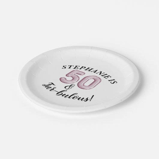 Assiettes En Carton 50 Et Fabuleux | Pink Black Fur-bulous (Angle)