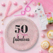 Assiettes En Carton 50 et fabuleux PInk Faux Parties scintillant fête (Fête)