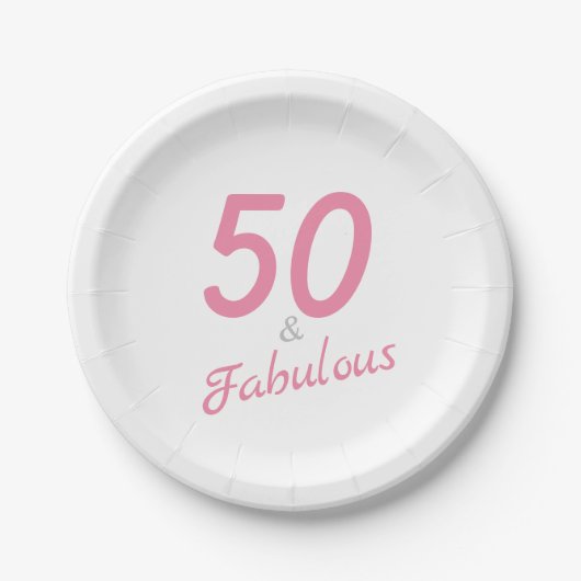 Assiettes En Carton 50 et fabuleux Plaques papier d'anniversaire (Devant)