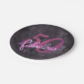 Assiettes En Carton 50 et fabuleux | Plum Purple et Grunge rose (Angle)