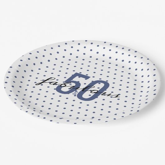 Assiettes En Carton 50 et fabuleux repéré 50e anniversaire (Angle)