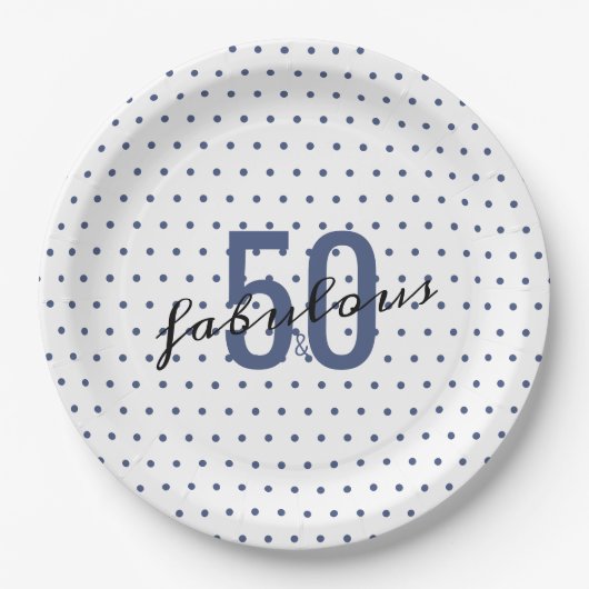 Assiettes En Carton 50 et fabuleux repéré 50e anniversaire (Devant)