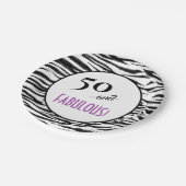 Assiettes En Carton 50 et FABULEUX ! Retro Zebra Imprimer Anniversaire (Angle)