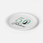 Assiettes En Carton 50 et fabuleux Turquoise Parties scintillant fête  (Angle)