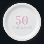 Assiettes En Carton 50 et fabuleux | Typographie moderne Anniversaire<br><div class="desc">Moderne, 50 et fabuleuse typographie rose & noir, design de texte. Parfait pour une soirée élégante de 50ème anniversaire. Cette conception est entièrement personnalisable, il suffit d'utiliser le bouton personnaliser pour modifier le texte, ou d'utiliser l'outil d'édition pour modifier les couleurs. Si vous avez besoin d'aide pour la personnalisation, la...</div>