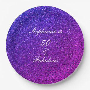 Assiettes En Carton 50 Et Fabulous Anniversaire Ombre Pink Purple Part