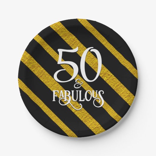 Assiettes En Carton 50 et Fabulous Black and Gold (Devant)