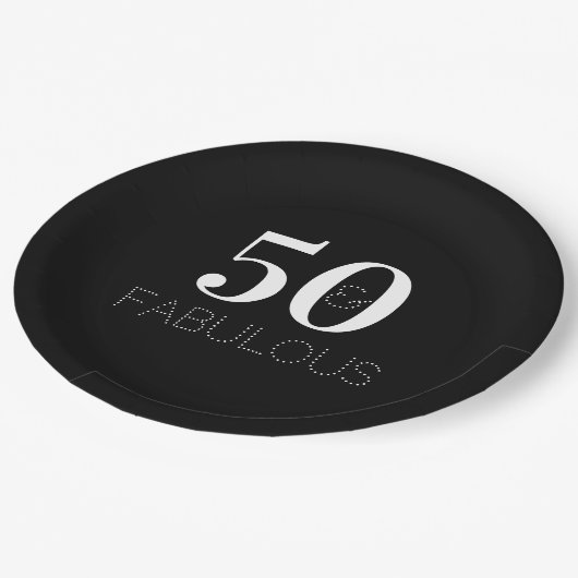 Assiettes En Carton 50 et Fabulous Black and White Anniversday Party (Angle)