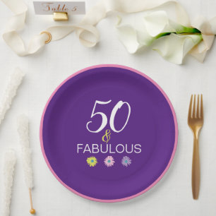 Assiettes En Carton 50 et Fabulous Daisy 30 40, 60 ans Plaques en papi