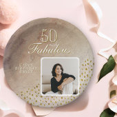 Assiettes En Carton 50 et Fabulous Gold Parties scintillant Photo 50e