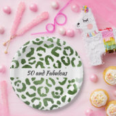 Assiettes En Carton 50 et Fabulous Green Cheetah Imprimer Abstrait (Fête)