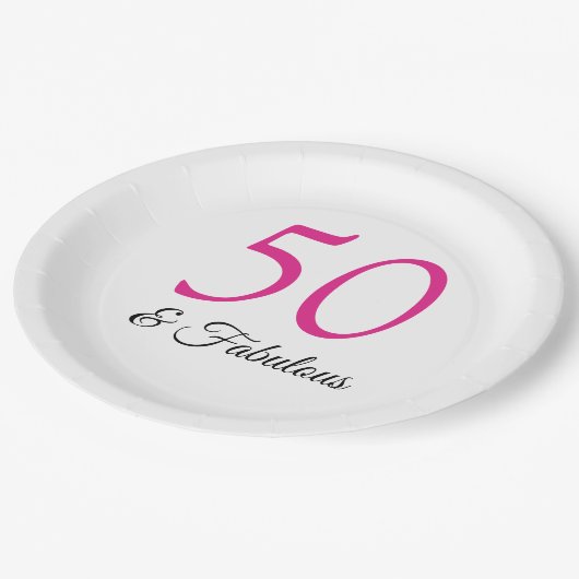 Assiettes En Carton 50 et Fabulous plaques d'anniversaire (Angle)