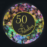 Assiettes En Carton 50 et Fabulous Rainbow 50th Birthday Party<br><div class="desc">Jetez-vous un bain d'anniversaire aussi fabuleux que vous ! Ces serviettes de fête 50 et Fabulous sont parfaites pour célébrer votre journée avec. Mon motif de confetti couleur arc-en-ciel a été créé dans Photoshop en particulier avec des fêtes en tête. Consultez ma boutique complète pour la coordination des fournitures pour...</div>