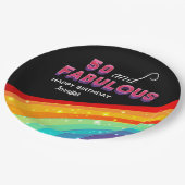 Assiettes En Carton 50 et Fabulous Rainbow Sparkle fête d'anniversaire (Angle)