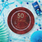 Assiettes En Carton 50 et Fabulous Red Sparkle 50e anniversaire (Fête)
