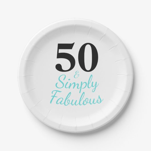 Assiettes En Carton 50 et tout simplement fabuleux anniversaire (Devant)