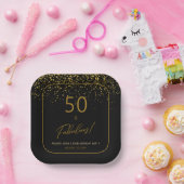 Assiettes En Carton 50 Fabuleux Anniversaire Gold Parties scintillant  (Fête)