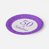 Assiettes En Carton 50 & Fabuleux anniversaire Sparkly Purple Parties (Angle)