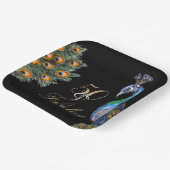 Assiettes En Carton 50 & Fabuleux Elegant Aquarelle Peacock Anniversai (Angulaire)