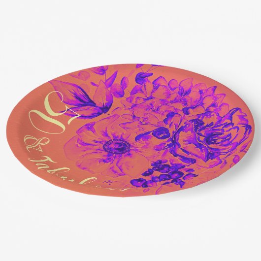 Assiettes En Carton 50 & Fabuleux Retro Floral (Angle)